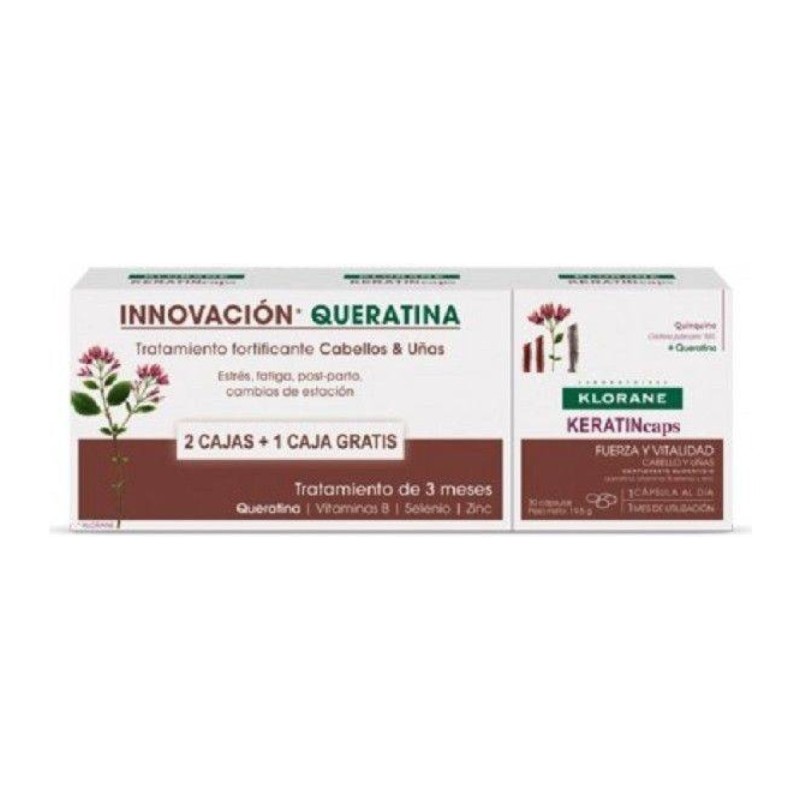 KLORANE TRIO KERATINCAPS 3 CAJAS 30 CAPSULAS