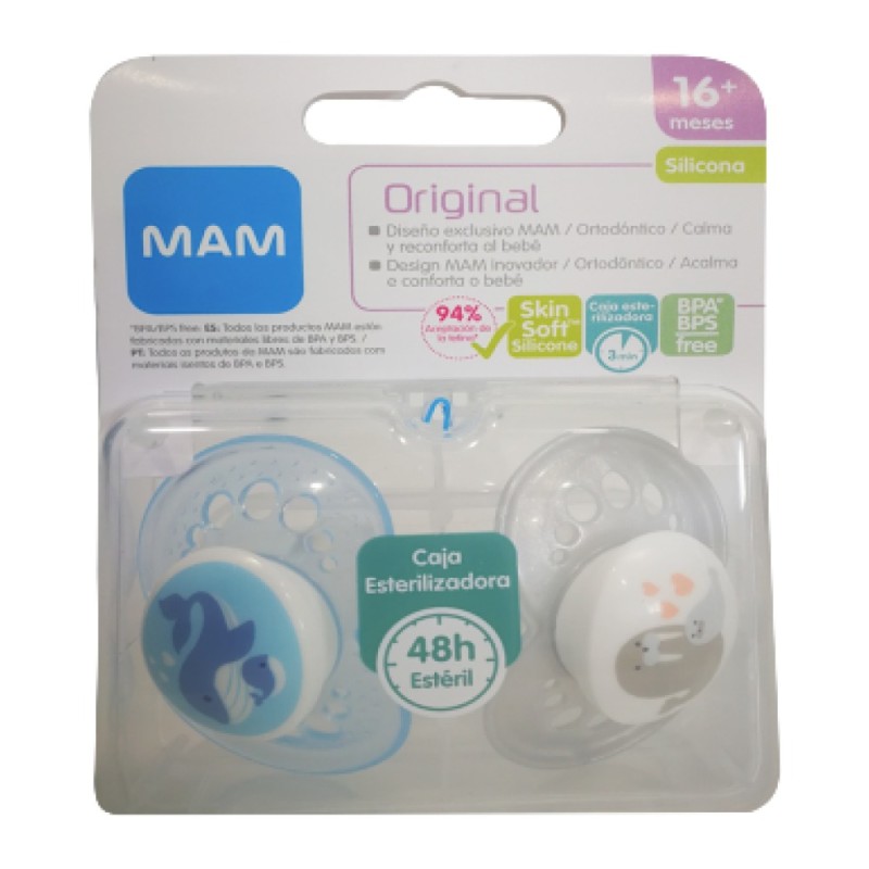 MAM CHUPETE SILICONA AIR 16+ NEUTRO PACK DOBLE