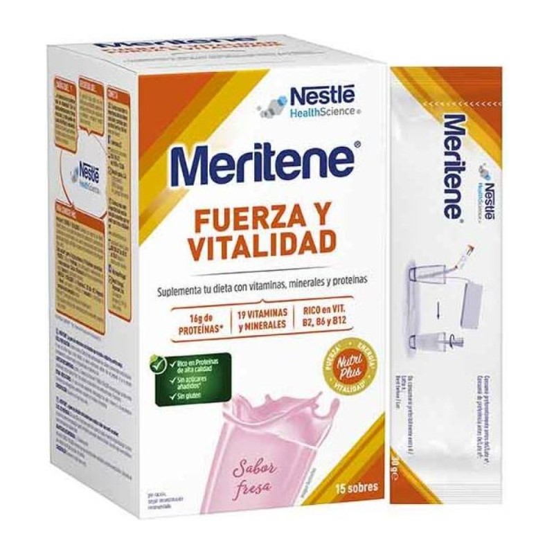 MERITENE FRESA FUERZA Y VITALIDAD 15 SOBRES