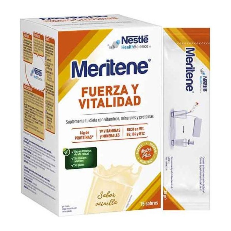 MERITENE FUERZA Y VITALIDAD VAINILLA 15 SOBRES